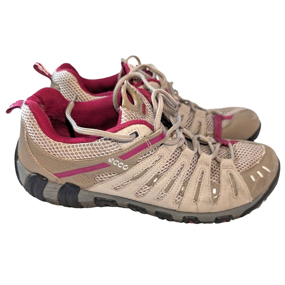 ECCO Womens 11-11.5 M (47) Ultra Terrain Hiking Shoes Brown & Wine Red Receptor